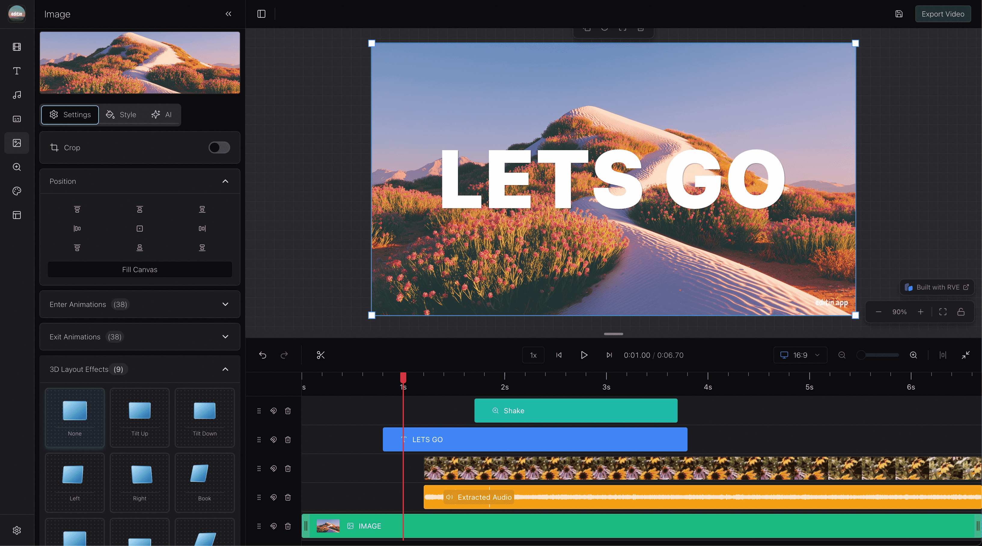 Transitions and effects preview